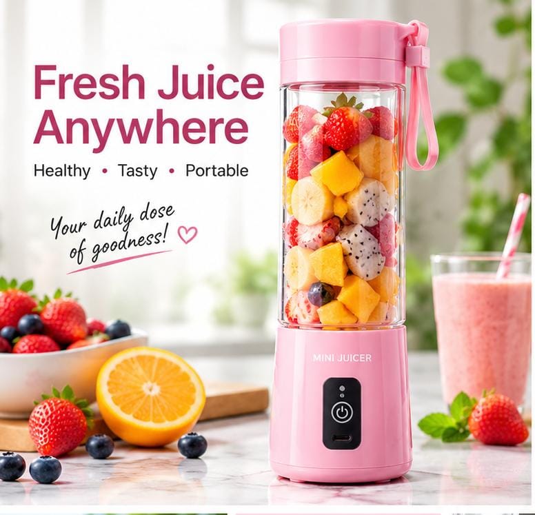 Portable Mini Juicer – Rechargeable USB Blender for Fresh Smoothies & Juices